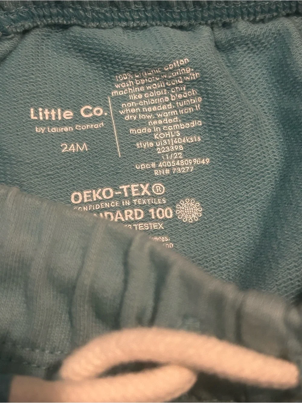 Littleco organic cotton toddler shorts size 24m